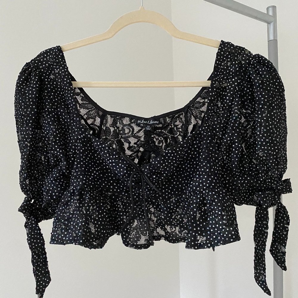 For Love and Lemons -- Leila Floral Lace Top XS